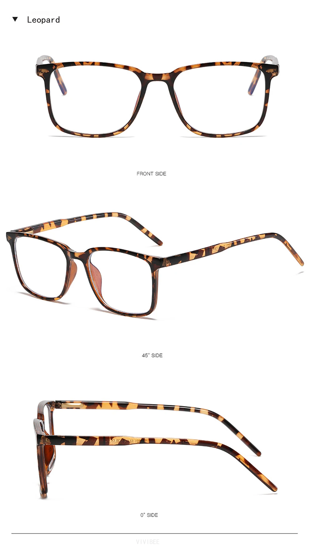 VIVIBEE Classic Square Blue Light Blocking Men Glasses Computer Gaming TR90 Black Anti Ray Eyeglasses Better Sleep Clear Eyewear