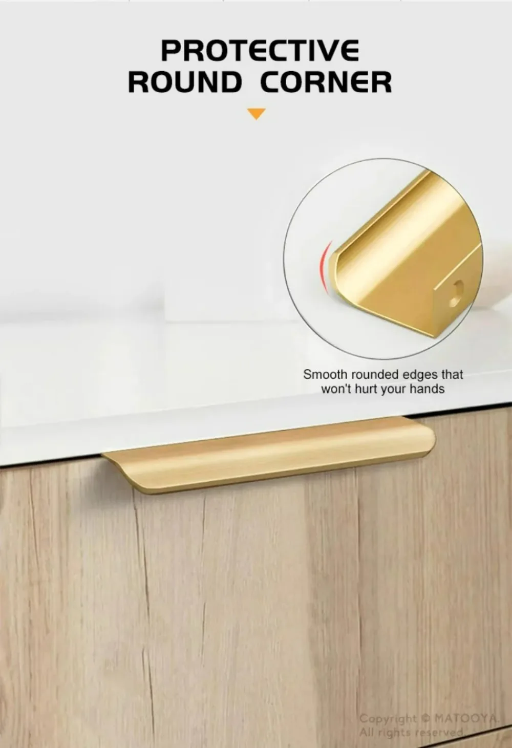 Gold Black Hidden Handles Long Kitchen Cabinet Pulls Drawer Knobs Aluminum Alloy Furniture Handles Cupboard Pulls Wardrobe Pulls