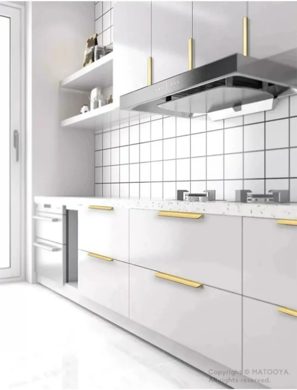 Gold Black Hidden Handles Long Kitchen Cabinet Pulls Drawer Knobs Aluminum Alloy Furniture Handles Cupboard Pulls Wardrobe Pulls