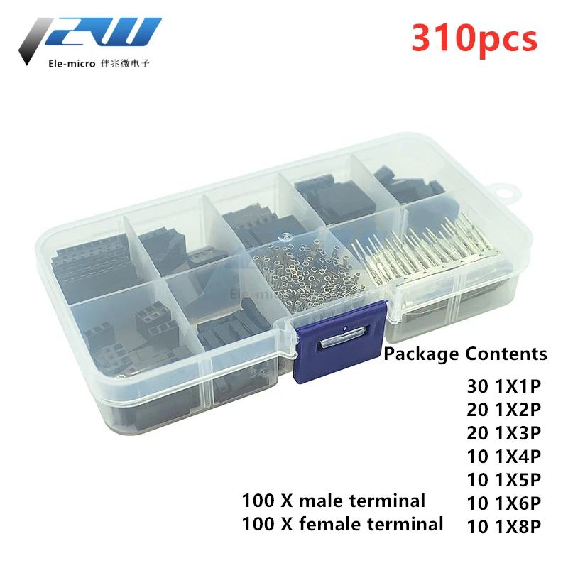 620pcs/310pcs 2.54mm DuPont jumper connector shell with terminal kit