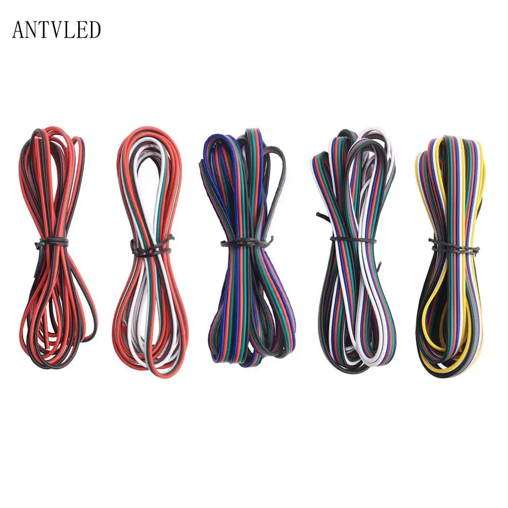5m/10m/50m/100m 22AWG Led Wire Cable 2pin/3pin/4pin/5pin/6pin For WS2812B WS2811 5050 2835 5730 LED Strip Light