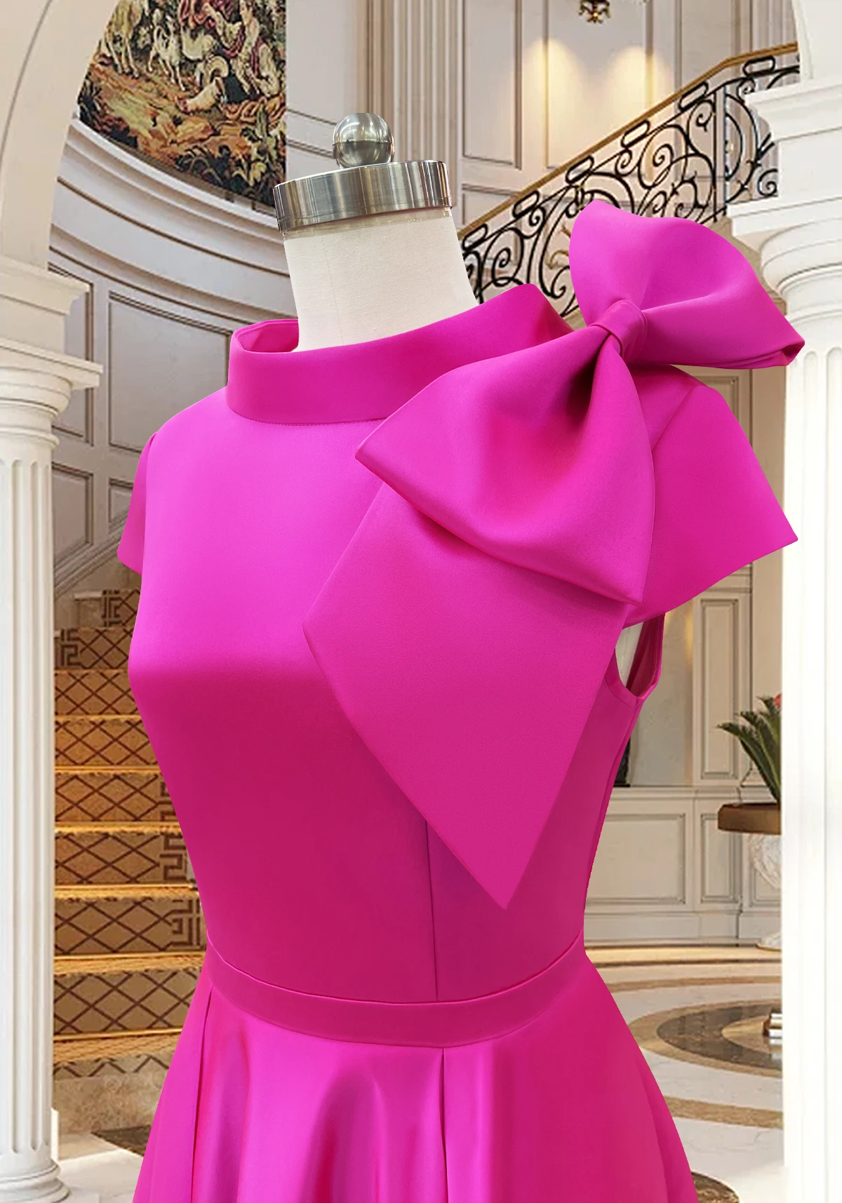 Tailor Shop mother of bride dresses bride mothers outfit party dress plus size pink candy color occasion wear bow dress