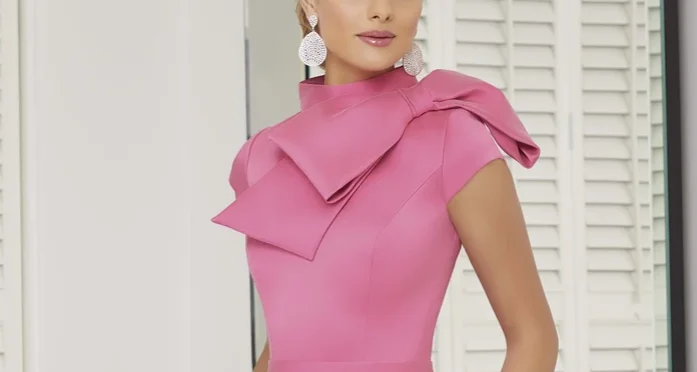 Tailor Shop mother of bride dresses bride mothers outfit party dress plus size pink candy color occasion wear bow dress