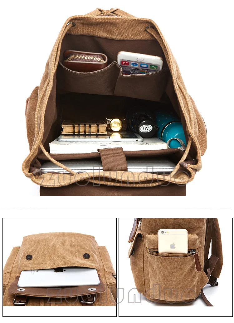 Vintage Canvas Laptop Backpack For Men Women School Mochila Feminina Fashion Anti-Theft Women Travel Backpacks School Backpack