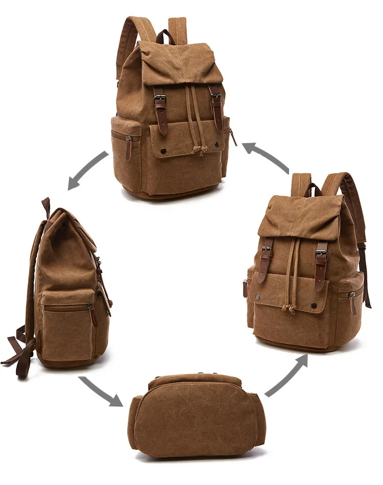 Vintage Canvas Laptop Backpack For Men Women School Mochila Feminina Fashion Anti-Theft Women Travel Backpacks School Backpack