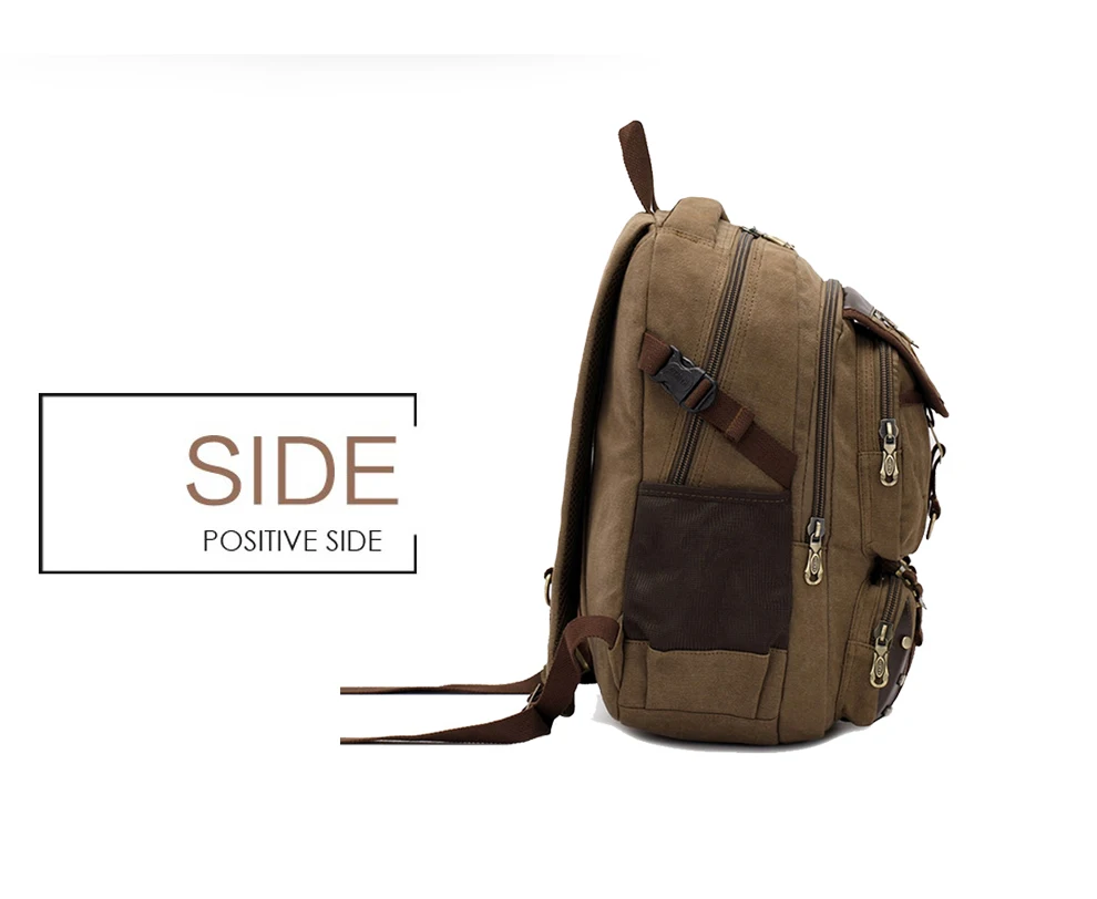New Fashion Men's Backpack Vintage Canvas Backpack School Bag Men's Travel Bags Large Capacity Travel 14'' Laptop Backpack Bag