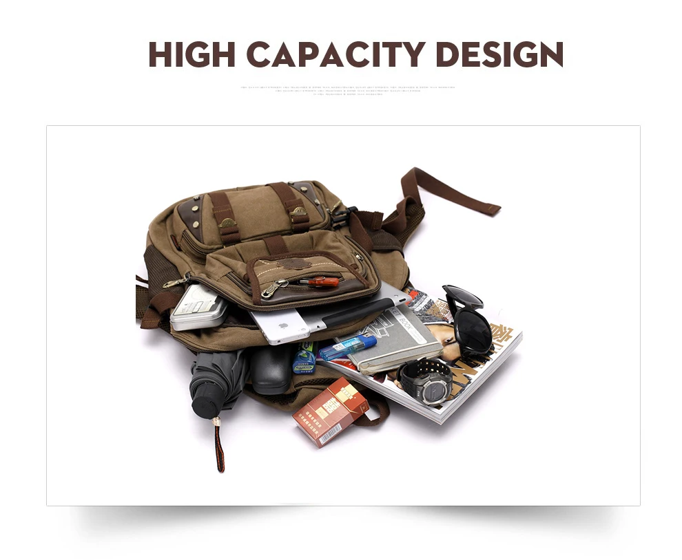 New Fashion Men's Backpack Vintage Canvas Backpack School Bag Men's Travel Bags Large Capacity Travel 14'' Laptop Backpack Bag