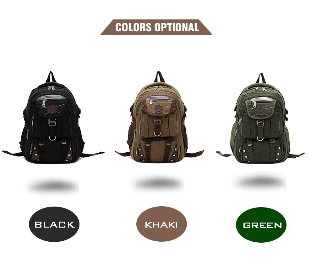 New Fashion Men's Backpack Vintage Canvas Backpack School Bag Men's Travel Bags Large Capacity Travel 14'' Laptop Backpack Bag