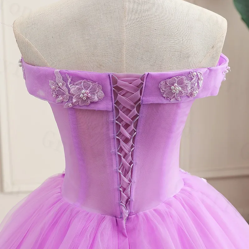 Vestidos Purple Quinceanera Dress 100%real Photo Party Dress Classic Ball Gown Robe De Bal Luxury Prom Dress Plus Size