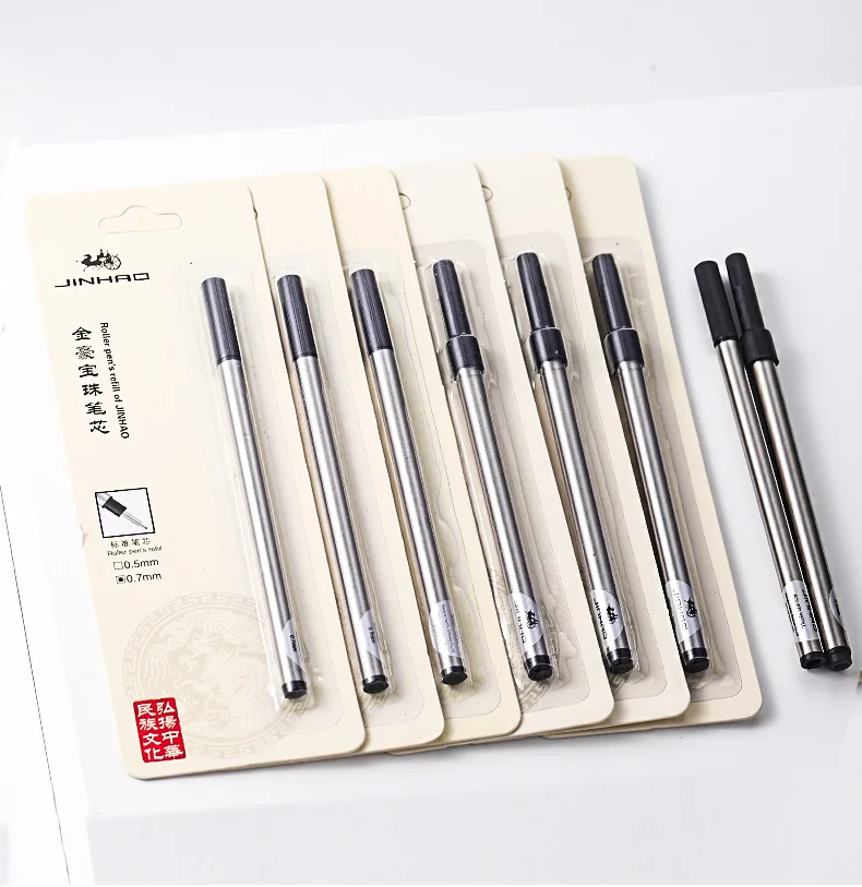 10PCS Set Ballpoint Pen Refill JINHAO Standard Black and Blue Ink Rollerball Pen Refill 0.5MM 0.7MM Office School Accessories