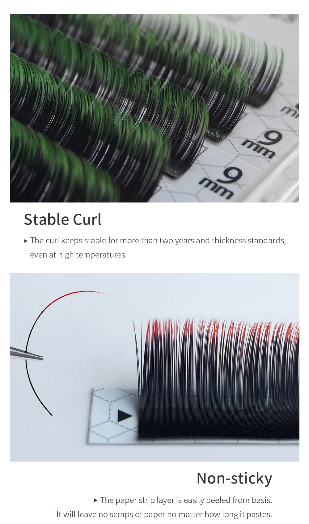 GLAMLASH Gradient Red Green Blue Purple Color Eyelash Extension Individual Faux Mink Ombre False Eye Colored Lashes Makeup Tool