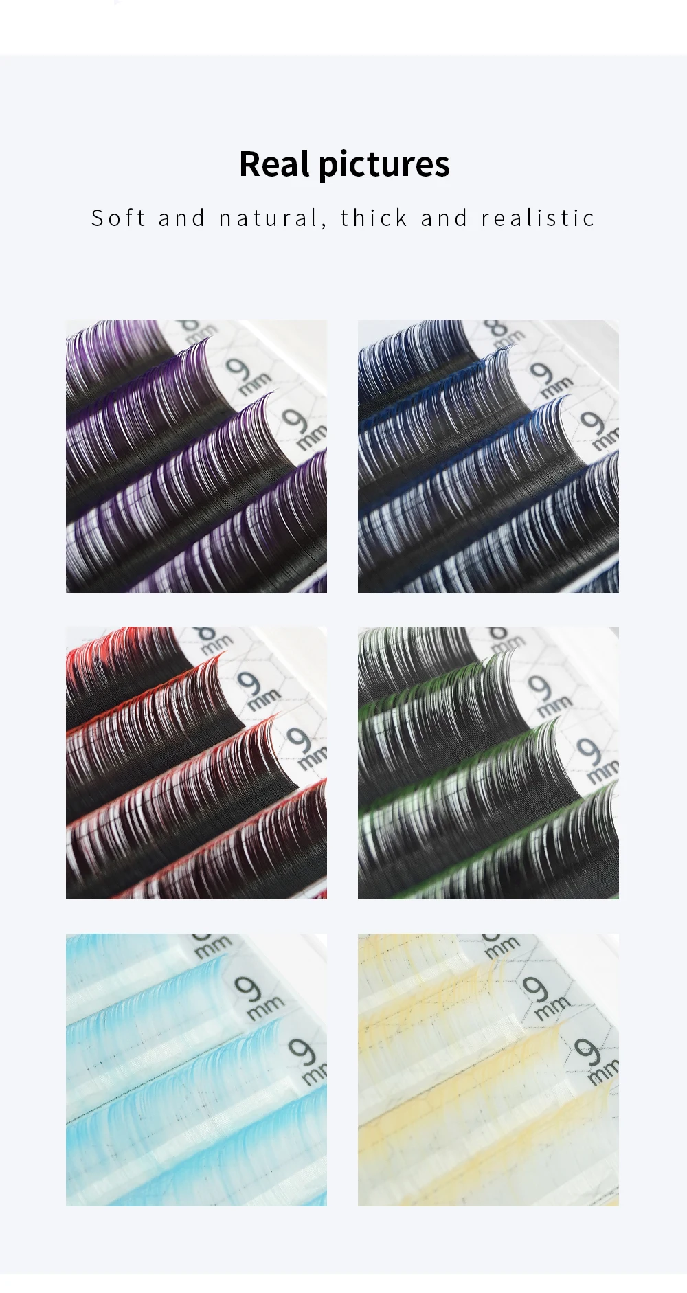GLAMLASH Gradient Red Green Blue Purple Color Eyelash Extension Individual Faux Mink Ombre False Eye Colored Lashes Makeup Tool