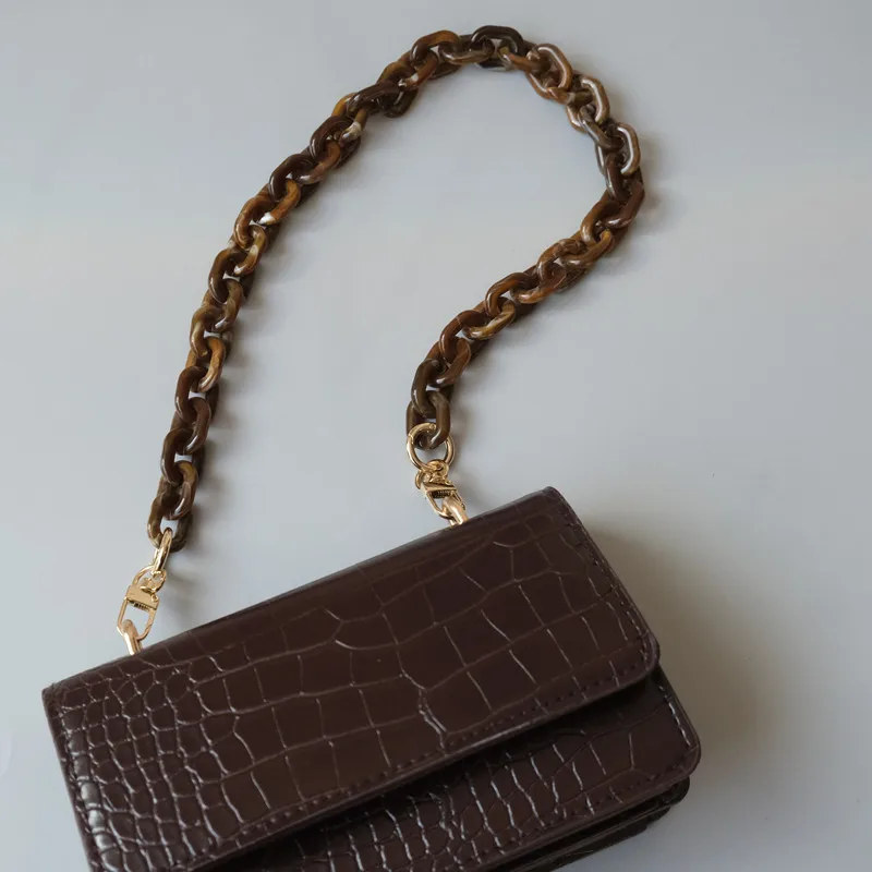 New Fashion Woman Handbag Accessory Parts White Black Beige Resin Chain Luxury Orange Strap Women Shoulder Cute Clutch Chains