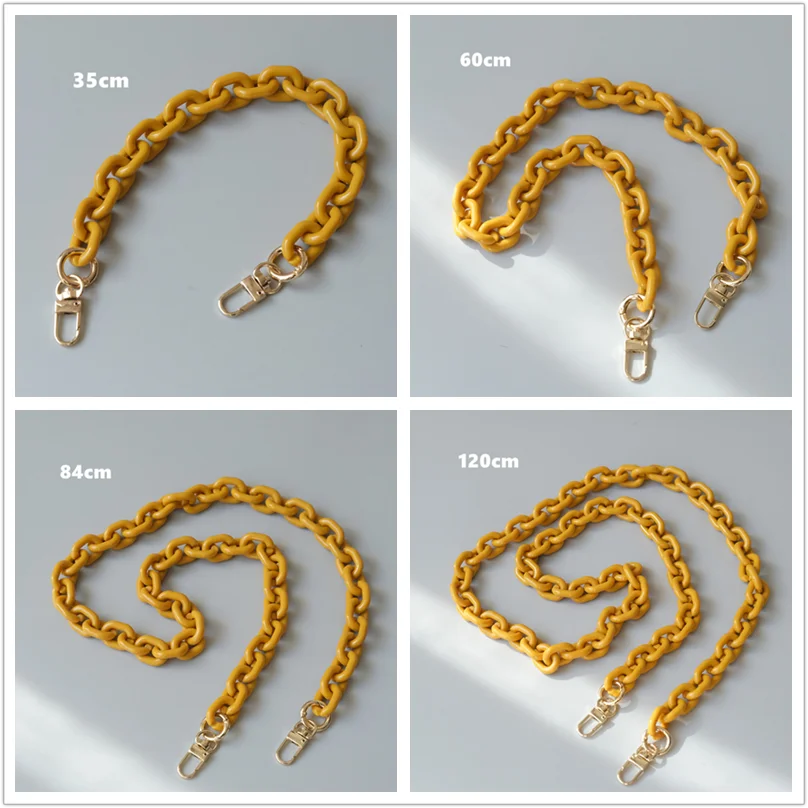 New Fashion Woman Handbag Accessory Parts White Black Beige Resin Chain Luxury Orange Strap Women Shoulder Cute Clutch Chains