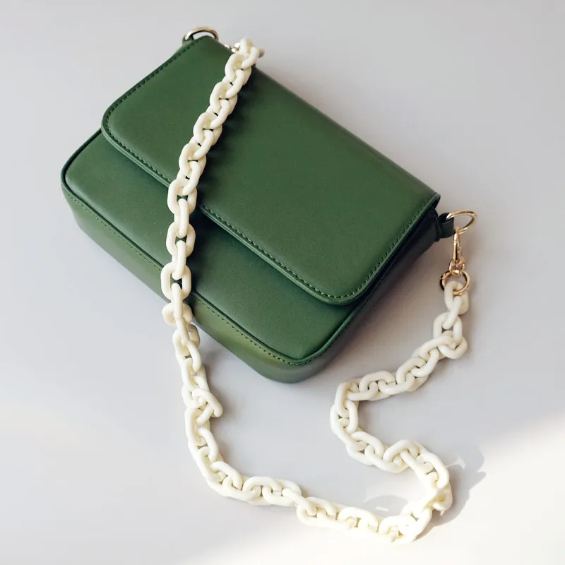 New Fashion Woman Handbag Accessory Parts White Black Beige Resin Chain Luxury Orange Strap Women Shoulder Cute Clutch Chains
