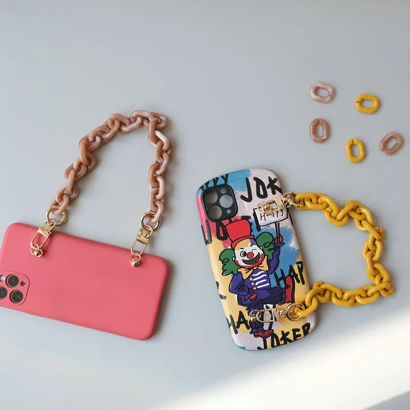 New Fashion Woman Handbag Accessory Parts White Black Beige Resin Chain Luxury Orange Strap Women Shoulder Cute Clutch Chains