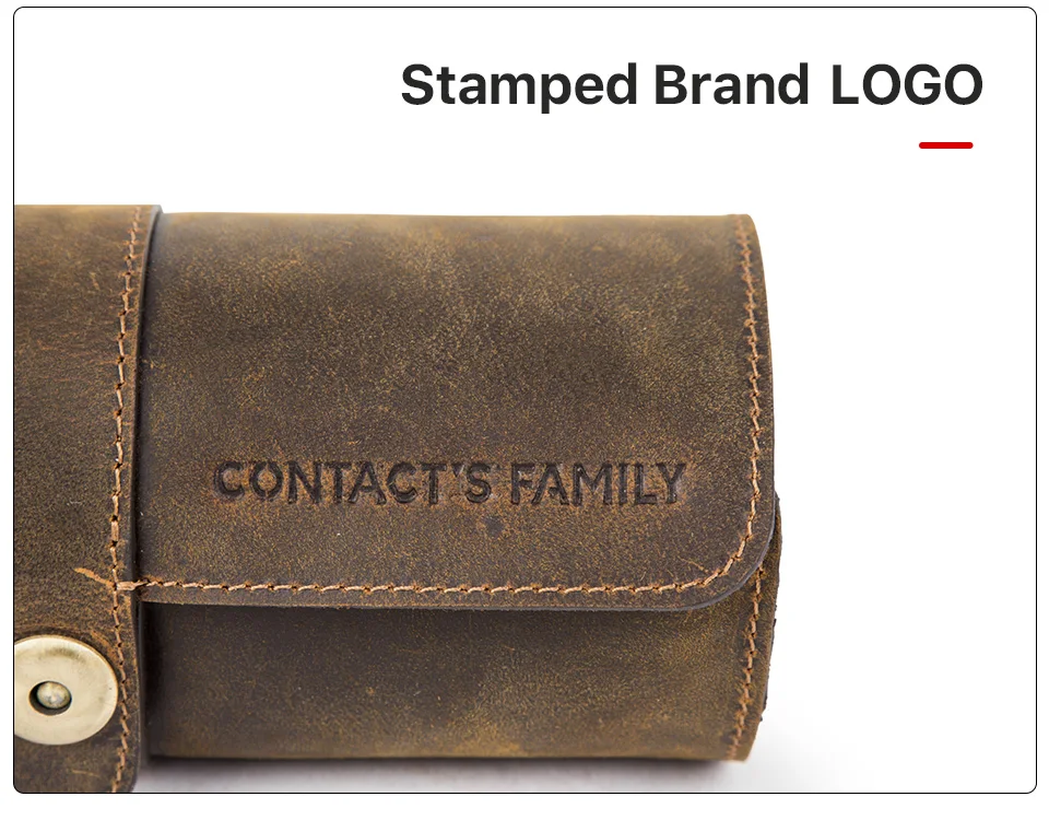 3 Slot Watch Box Handmade Watch Roll Travel Case Wristwatch Pouch 100% Cow Leather Slid in Out Organizer Gifts