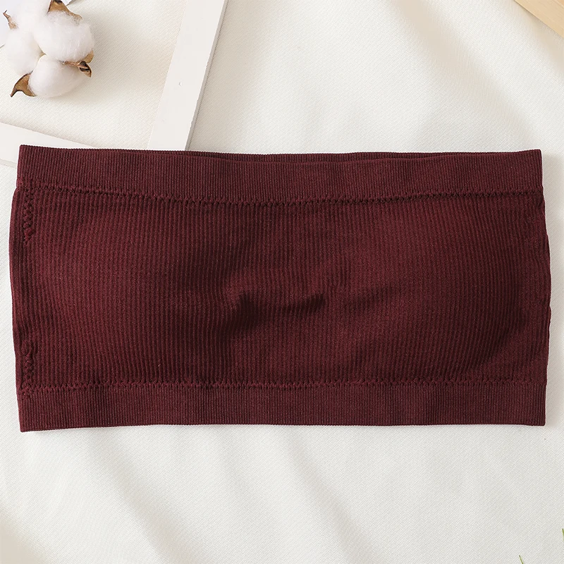 Seamless Tube Tops Women Strapless Push-Up Bra Women's Summer Bandeau Underwear Sexy Lingerie Sports Bras Solid Color Crop Tops