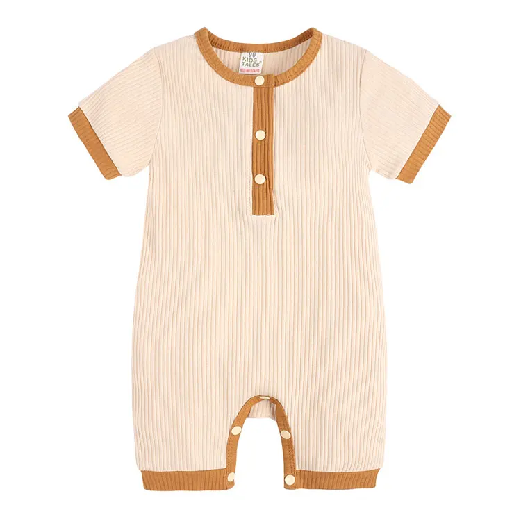 Fashion Solid Color Baby romper Summer Baby Boy Clothes Cotton Linen Short Sleeve Infant Romper Newborn Clothing 3-18 Months