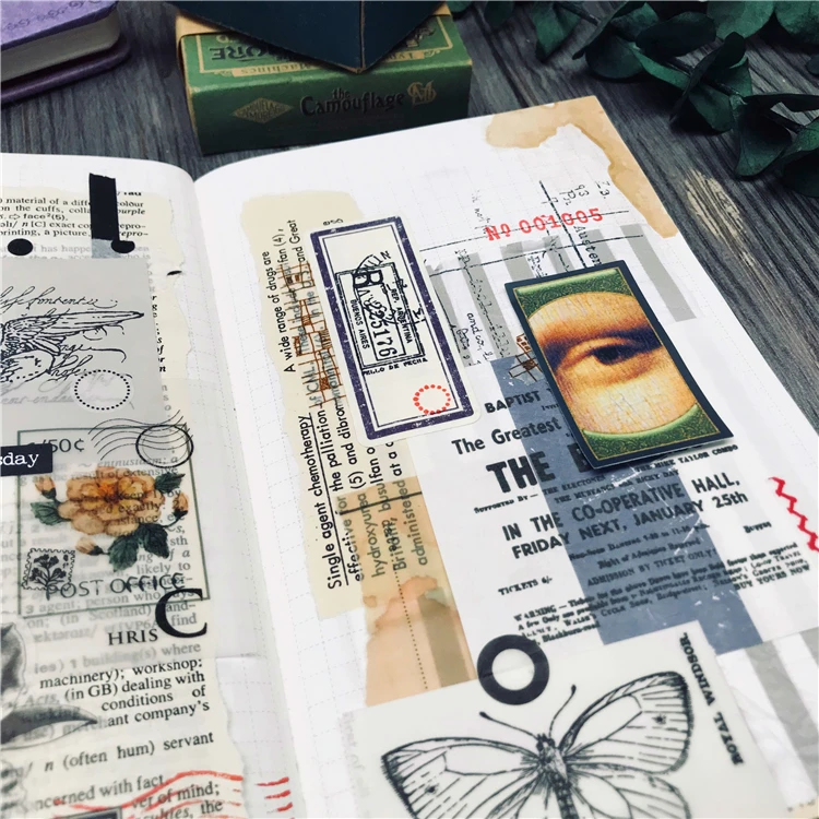 23pcs Retro Oil Painting Eyes Carving Material Stickers Decorative DIY Craft Photo Albums Junk Journal Vintage Girls Sticker
