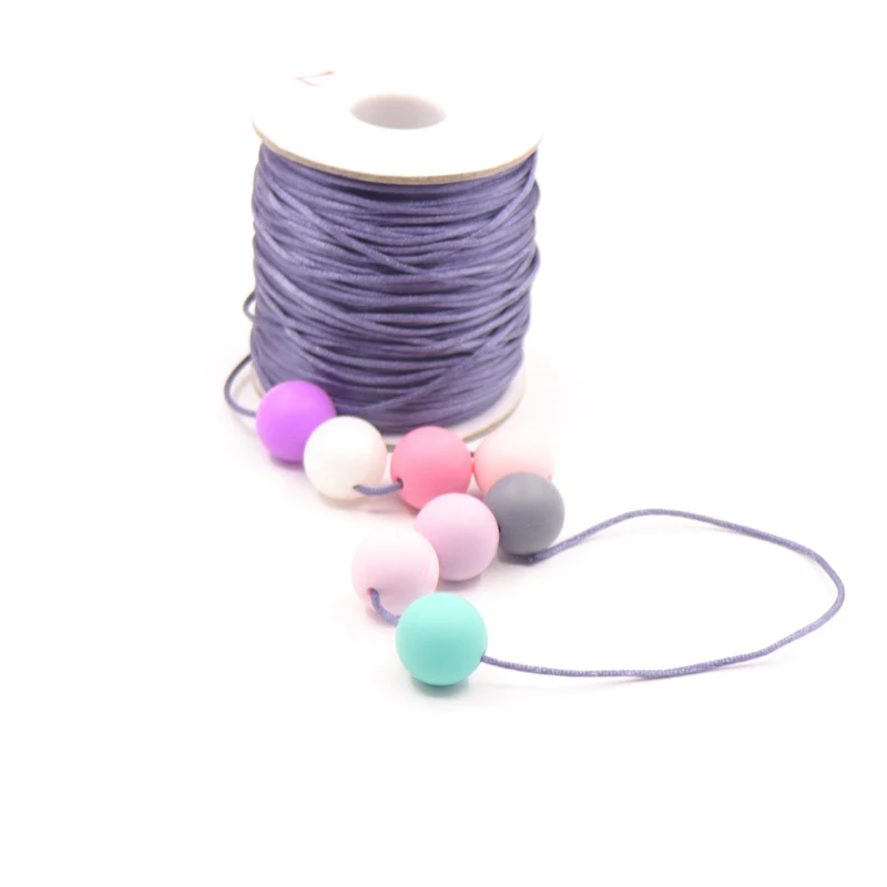 1pcs Satin Silk Rope Nylon Cord Colorful 50m Baby Teether Accessories Teething Necklace Rattail Cord DIY Tool Toys