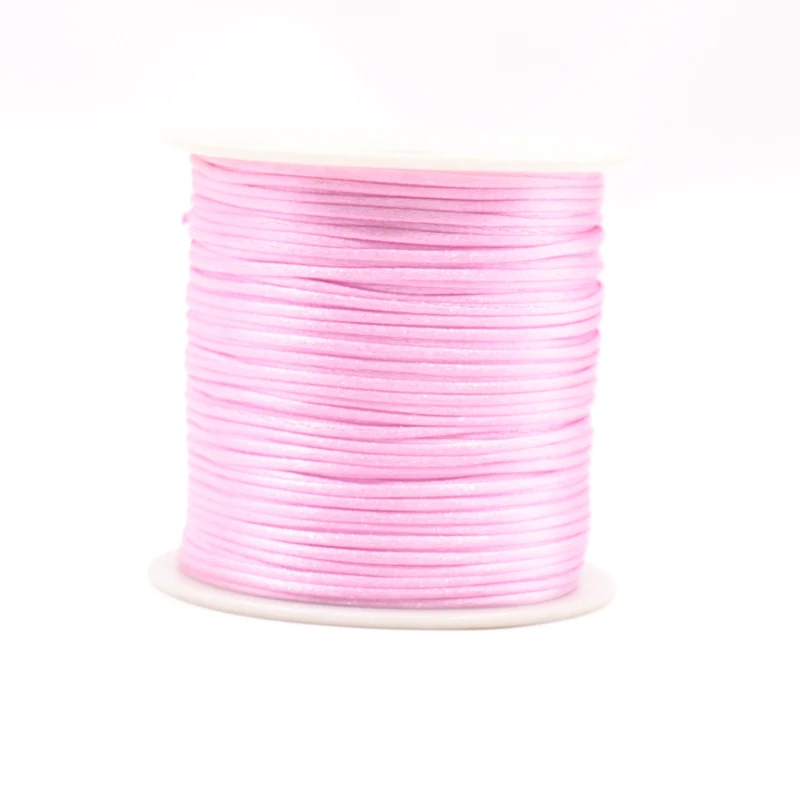 1pcs Satin Silk Rope Nylon Cord Colorful 50m Baby Teether Accessories Teething Necklace Rattail Cord DIY Tool Toys