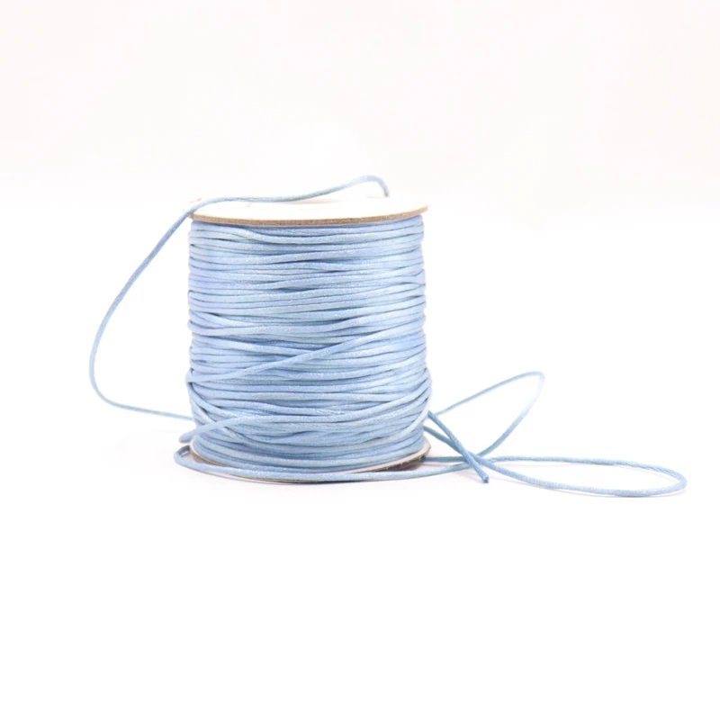 1pcs Satin Silk Rope Nylon Cord Colorful 50m Baby Teether Accessories Teething Necklace Rattail Cord DIY Tool Toys