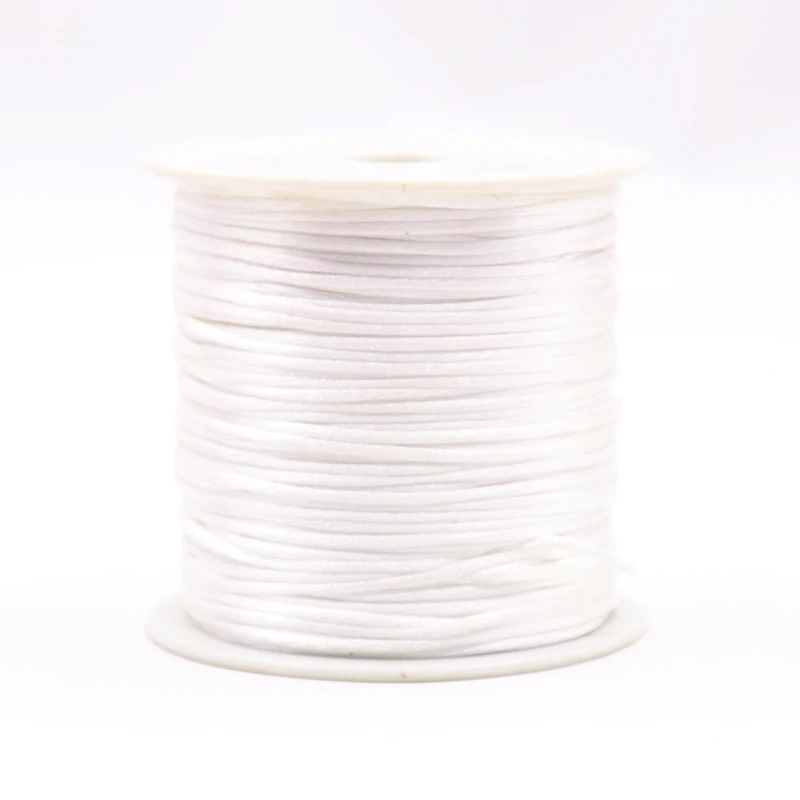 1pcs Satin Silk Rope Nylon Cord Colorful 50m Baby Teether Accessories Teething Necklace Rattail Cord DIY Tool Toys