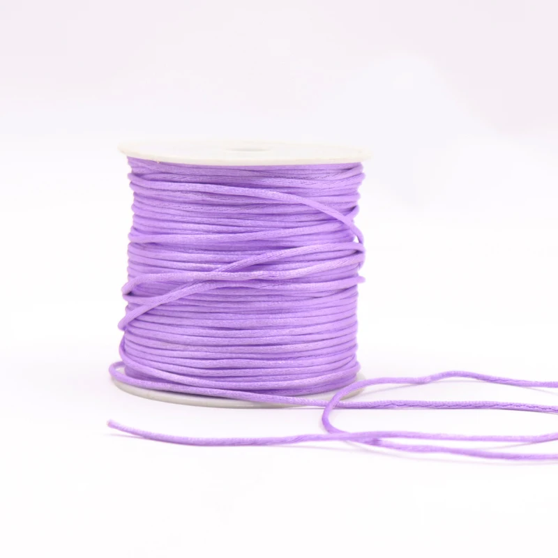 1pcs Satin Silk Rope Nylon Cord Colorful 50m Baby Teether Accessories Teething Necklace Rattail Cord DIY Tool Toys