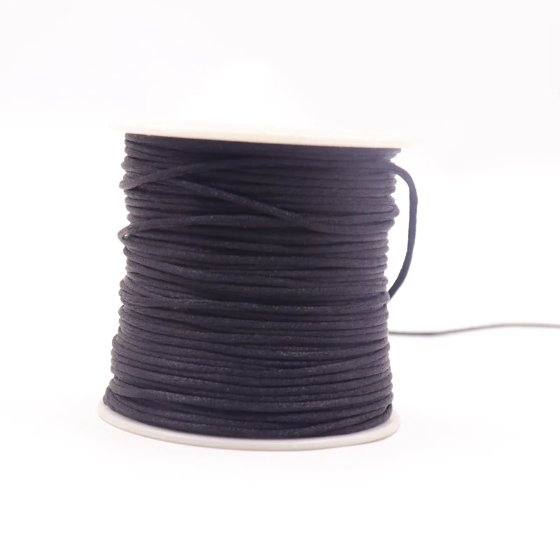 1pcs Satin Silk Rope Nylon Cord Colorful 50m Baby Teether Accessories Teething Necklace Rattail Cord DIY Tool Toys