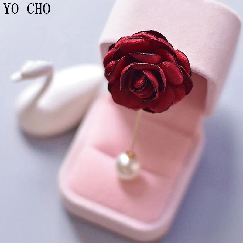 YO CHO Wrist Corsage Wedding Bracelet for Bridesmaid Burgundy Silk Wrist Corsage Bridesmaid Sisters Hand Flowers Men Boutonniere