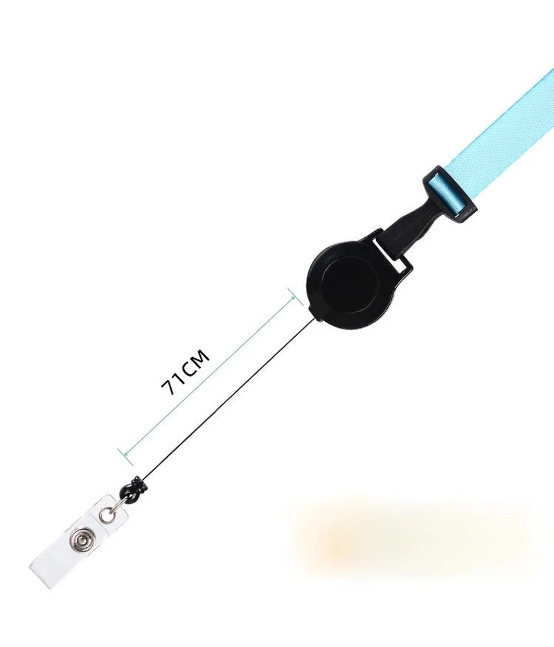 Retractable Lanyard with Badge Reel Neck Strap for ID Card Cellphone Hanging Key Employee's Staff Work Card Rope Strap Fold 46cm