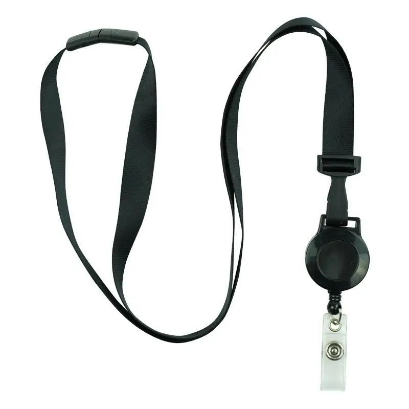 Retractable Lanyard with Badge Reel Neck Strap for ID Card Cellphone Hanging Key Employee's Staff Work Card Rope Strap Fold 46cm
