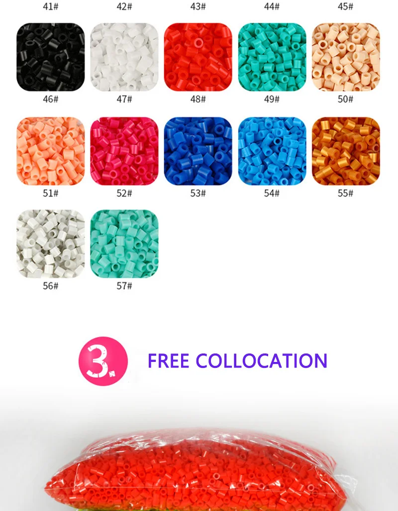 5MM Hama Beads 57 Colors For Choose Kids Education Diy Toys 100% Quality Guarantee New Perler Beads Wholesale