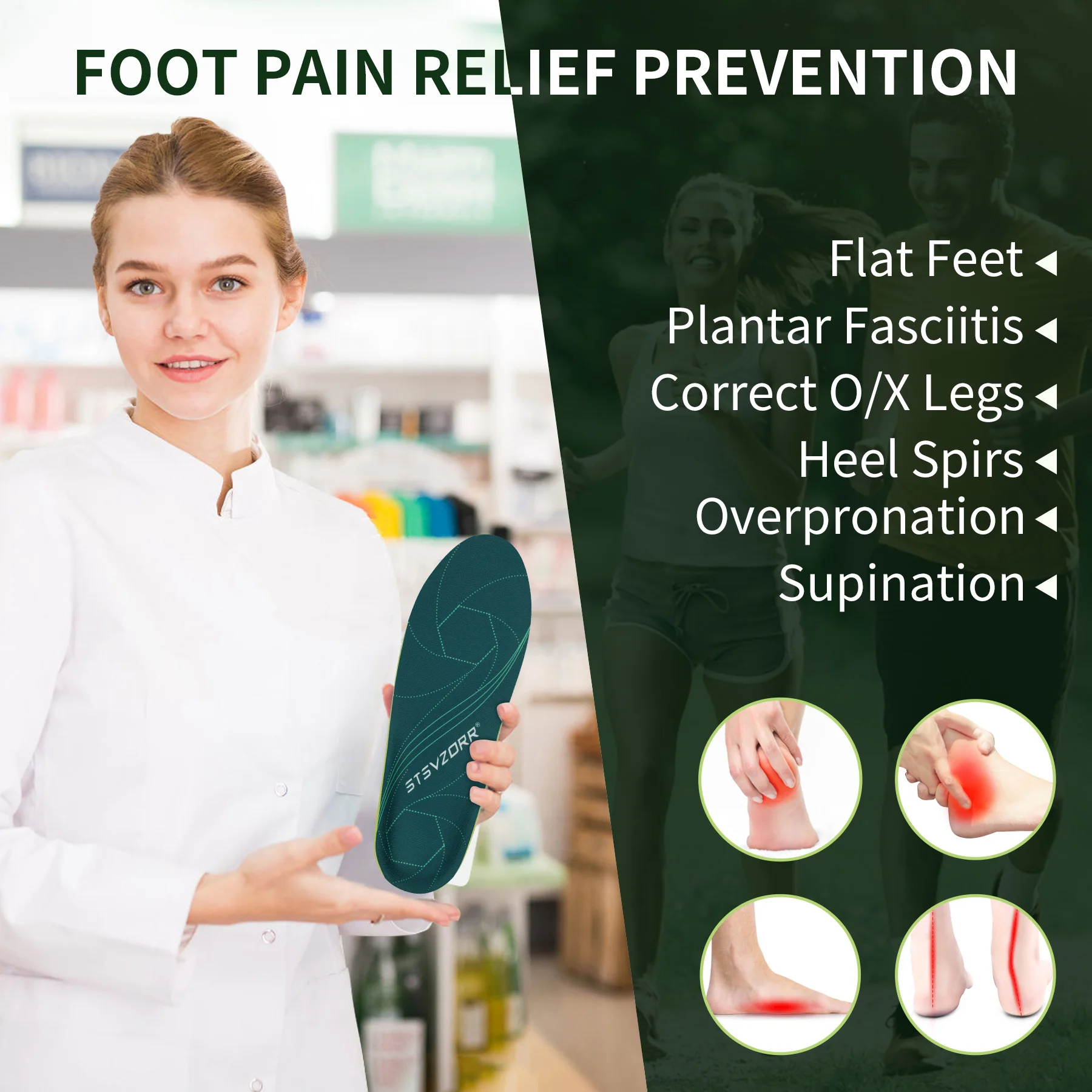 Plantar Fasciitis Orthopedic Sport Insole Men Women Sneaker Flat Feet High Arch Support Orthotic Insoles Plantillas Insert Sole