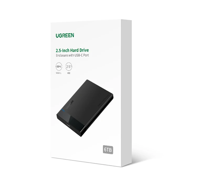 UGREEN HDD Case 2.5 SATA to USB 3.0 Adapter Hard Drive Enclosure for SSD Disk HDD Box Type C 3.1 Case HD External HDD Enclosure