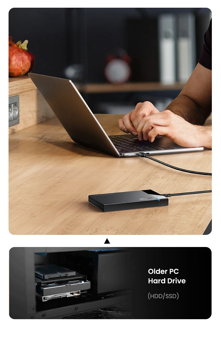 UGREEN HDD Case 2.5 SATA to USB 3.0 Adapter Hard Drive Enclosure for SSD Disk HDD Box Type C 3.1 Case HD External HDD Enclosure