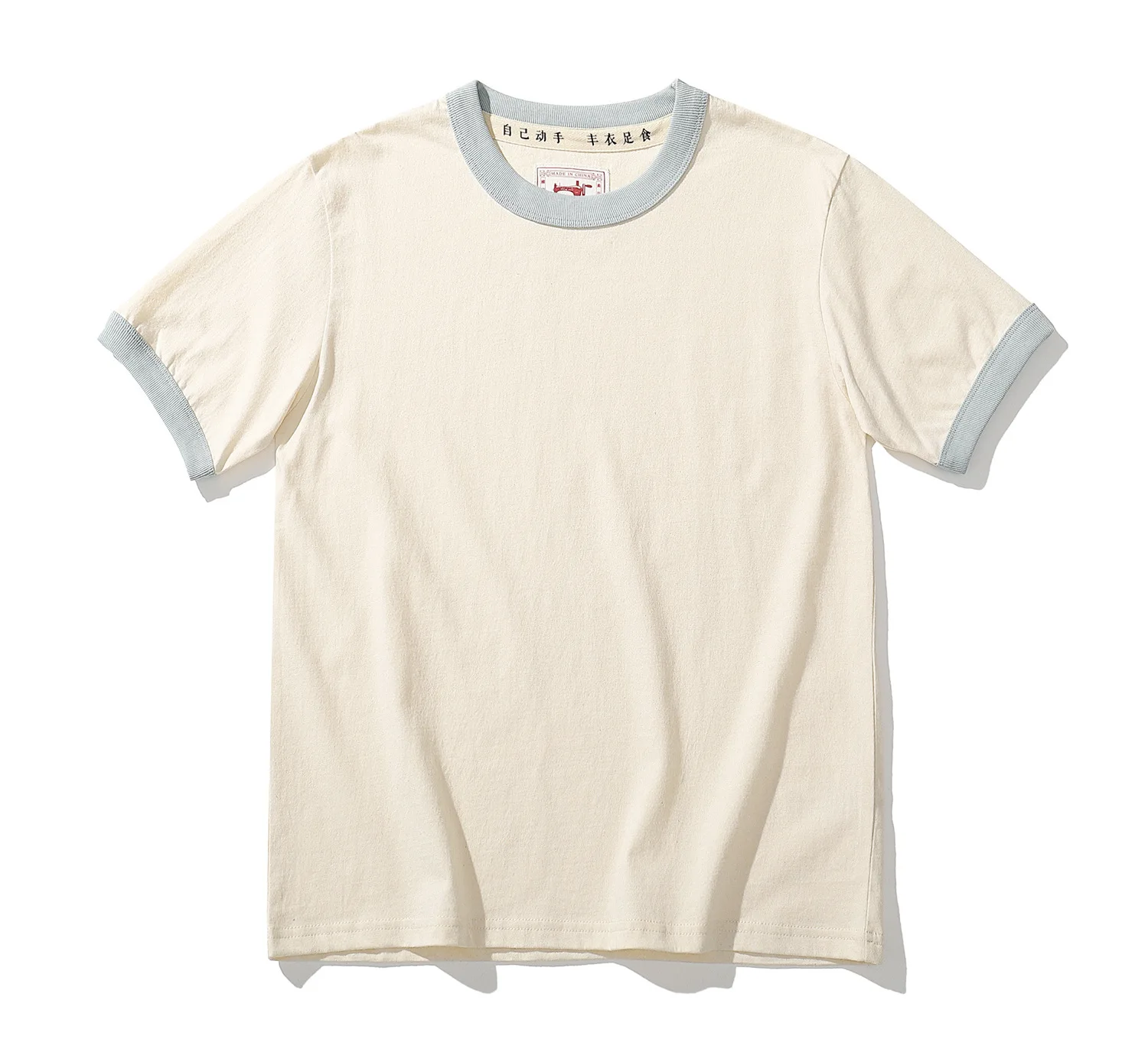 Summer New Couple Beach Tops  Fashion Casual Stitching Color Collar Tee Short Sleeve of Unisex Cotton Comfortable O-Neck T-shirt