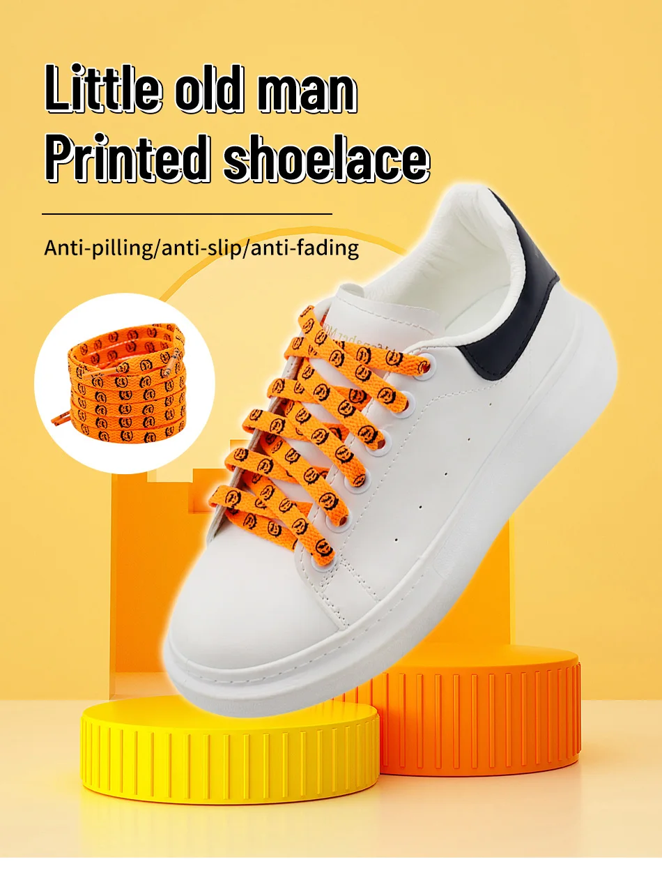 Premium Printed Travis Hip Grimace Letter Design 8mm Flat Shoelaces Shoestring Men Perfect for Jumpman 1 Airforce 11 AF Sneakers