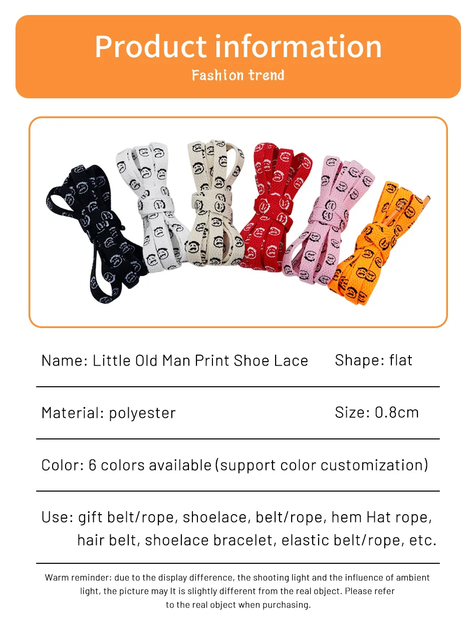 Premium Printed Travis Hip Grimace Letter Design 8mm Flat Shoelaces Shoestring Men Perfect for Jumpman 1 Airforce 11 AF Sneakers