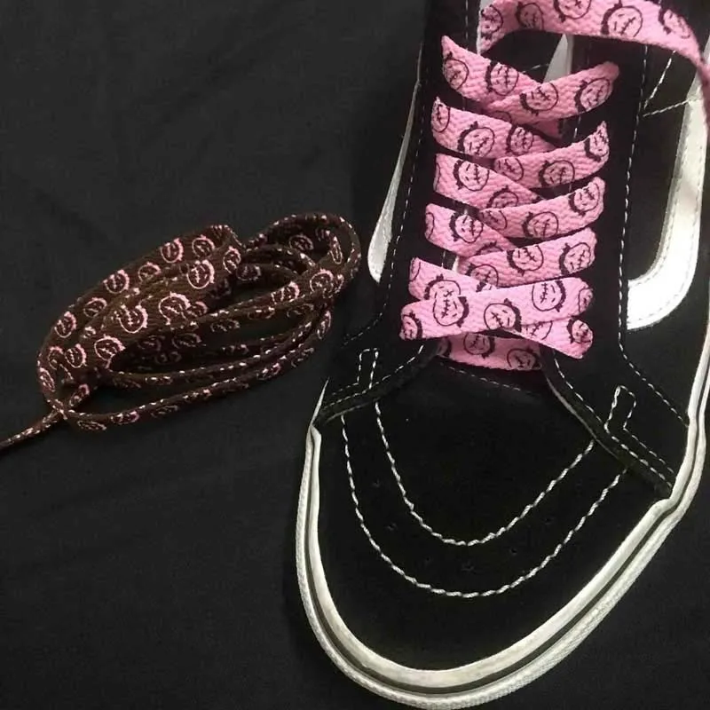 Premium Printed Travis Hip Grimace Letter Design 8mm Flat Shoelaces Shoestring Men Perfect for Jumpman 1 Airforce 11 AF Sneakers