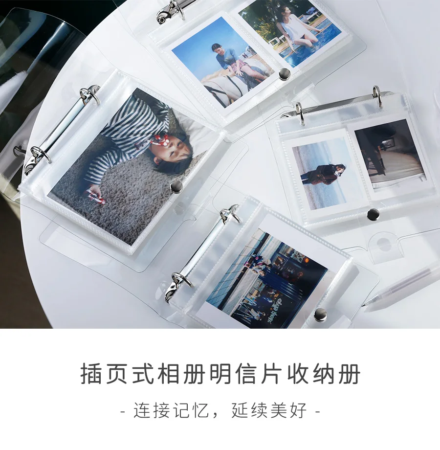 Yoofun 100/50 Pockets PVC Portable Photo Album Laser Color Album for Mini Instax & Name Card Album Photo Book Transparent