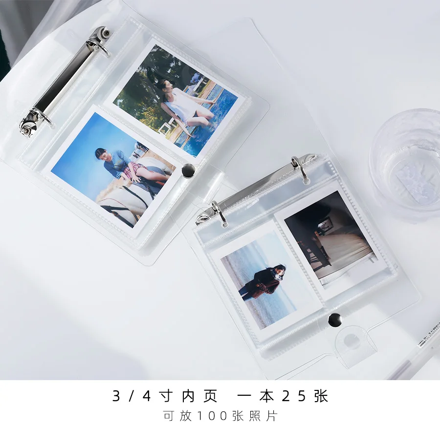 Yoofun 100/50 Pockets PVC Portable Photo Album Laser Color Album for Mini Instax & Name Card Album Photo Book Transparent