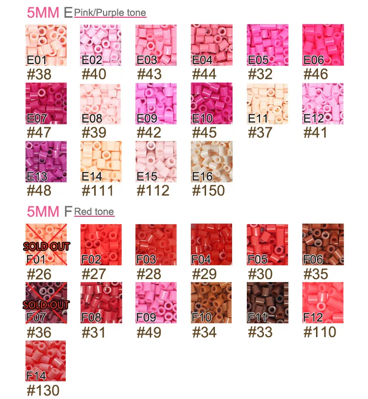 Red Color 5mm 1000PCS Pixel Art Puzzle Hama Beads Iron Fuse Beads Diy Puzzles High Quality Gift Toy