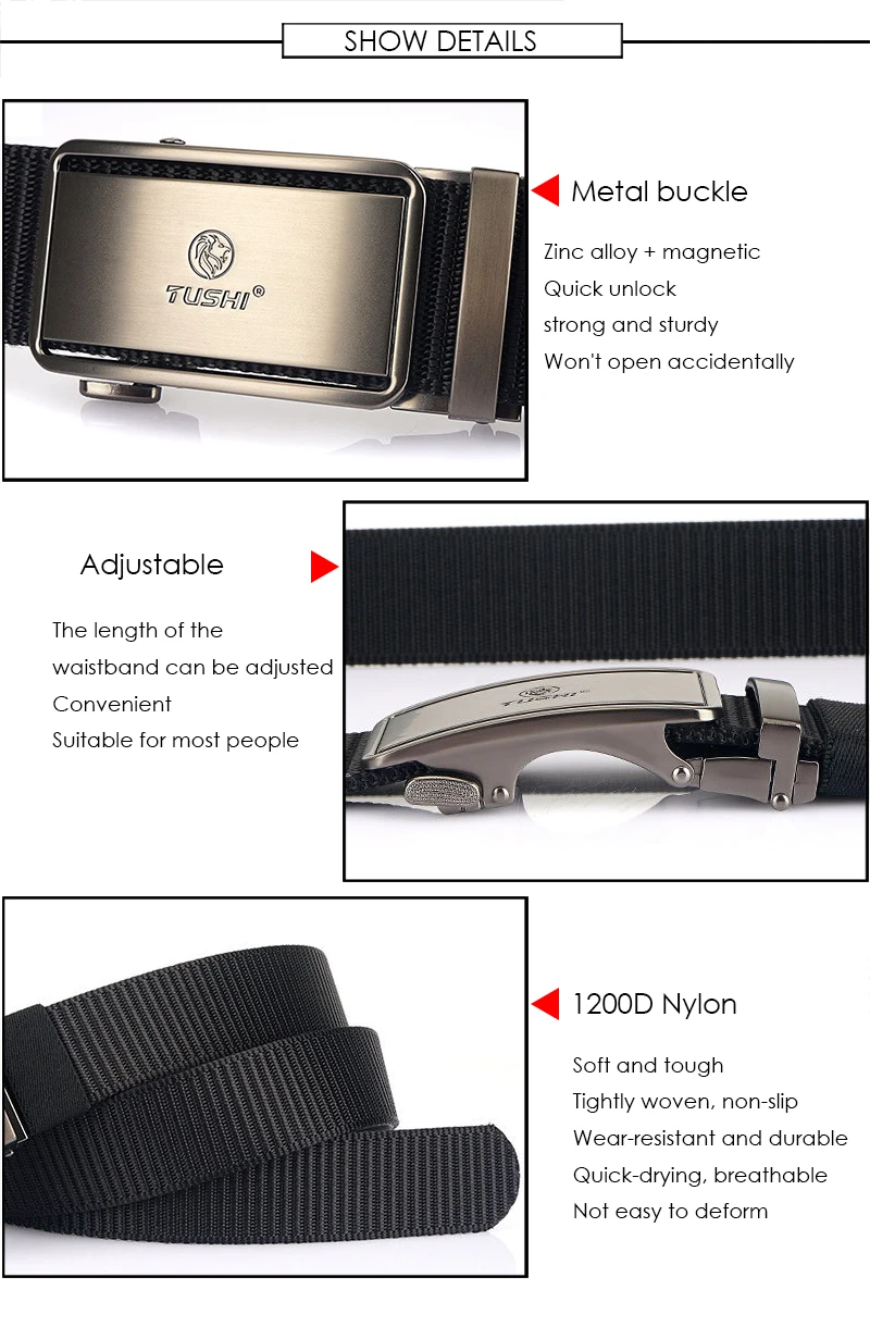 VATLTY New 3.4cm Tactical Belt for Men 1200D Tight Thick Nylon Casual Belt Alloy Automatic Buckle Tactical Outdoor Belt Male