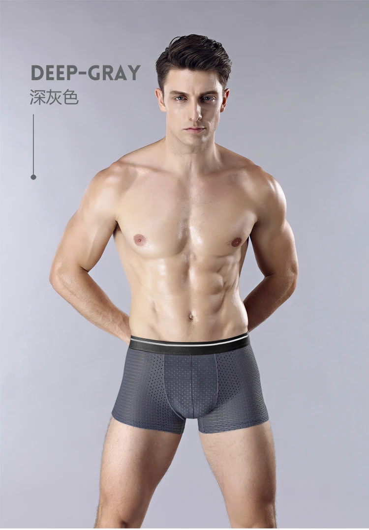 8pcs/Lot Men's Panties Ice Silk Male Underpants Breathable Summer Man Shorts Boxers Underwear Homme Bamboo Hole Large Size L-5XL