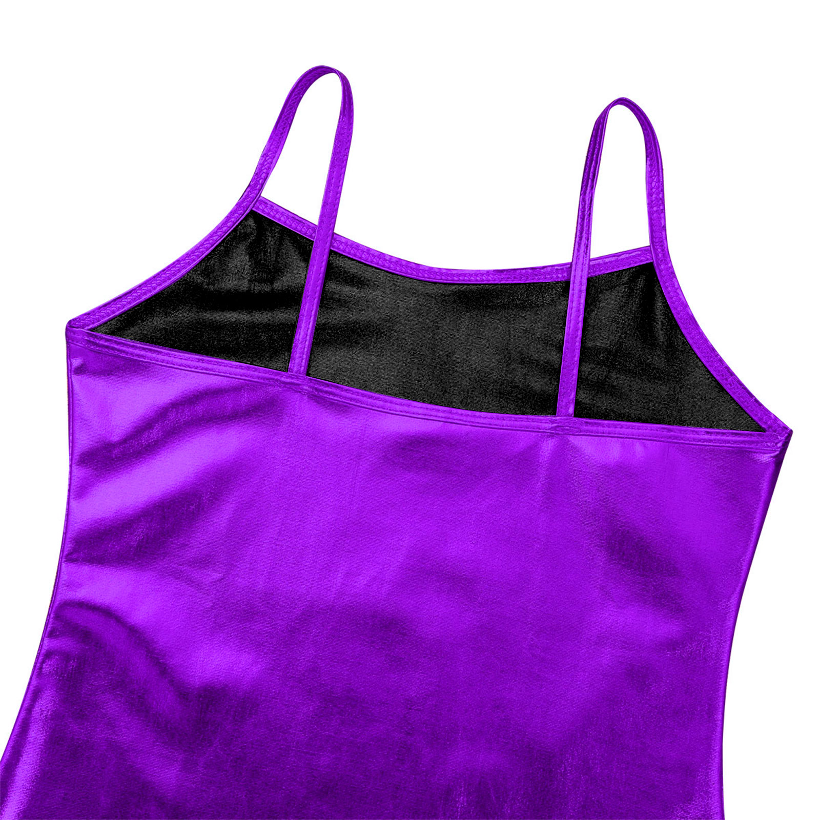 Kids Clothes Girls Shiny Metallic Camisole Tank Top Dance Costume Children Gymnastics Workout Stage Performance Clothing Tops
