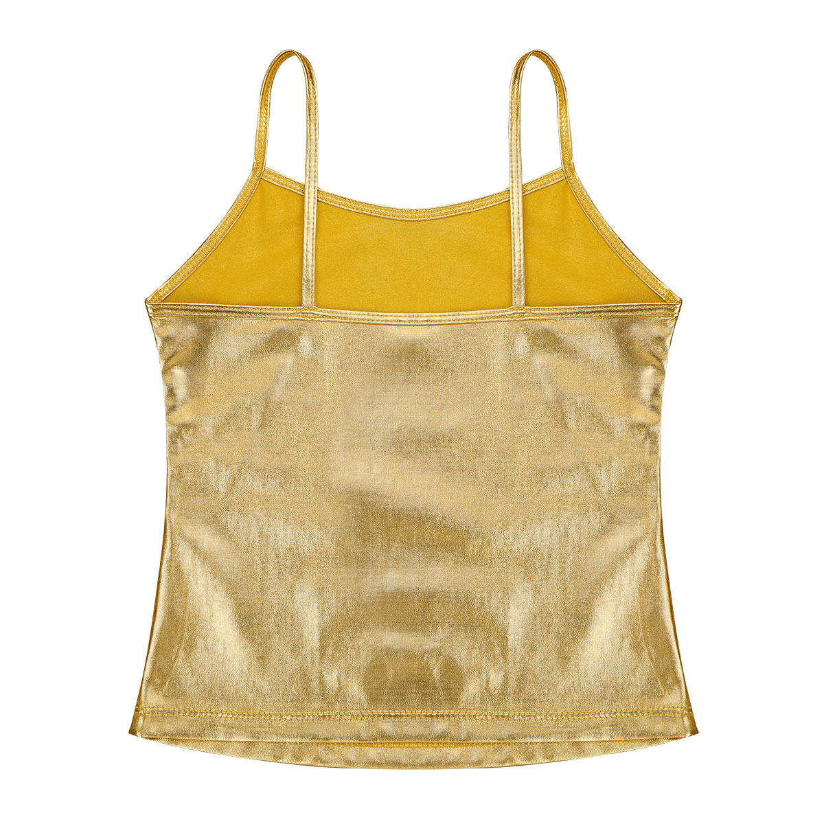 Kids Clothes Girls Shiny Metallic Camisole Tank Top Dance Costume Children Gymnastics Workout Stage Performance Clothing Tops