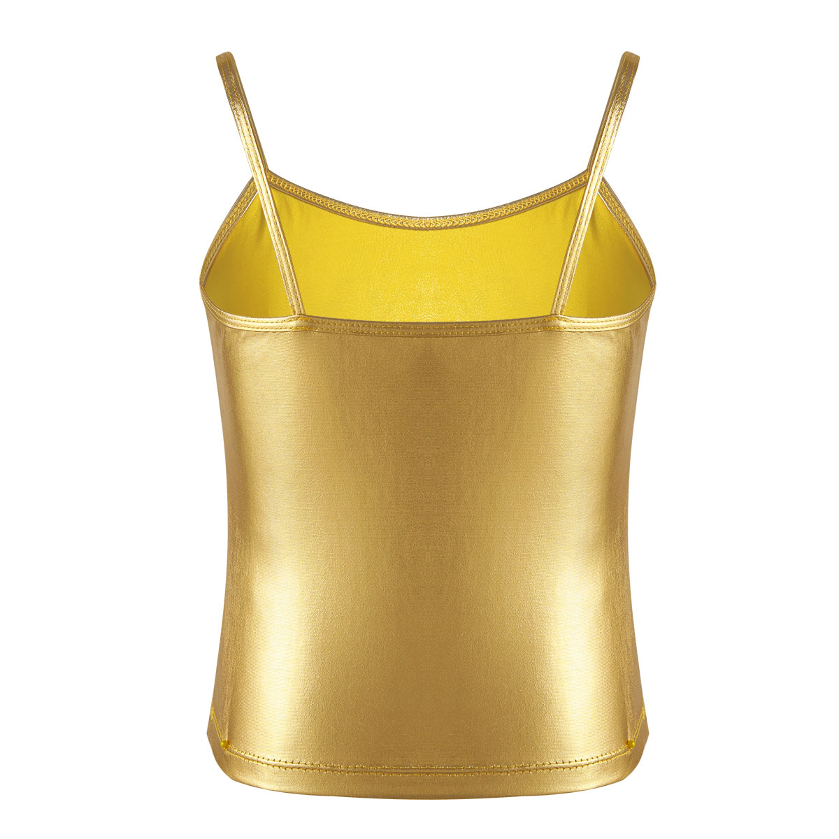 Kids Clothes Girls Shiny Metallic Camisole Tank Top Dance Costume Children Gymnastics Workout Stage Performance Clothing Tops
