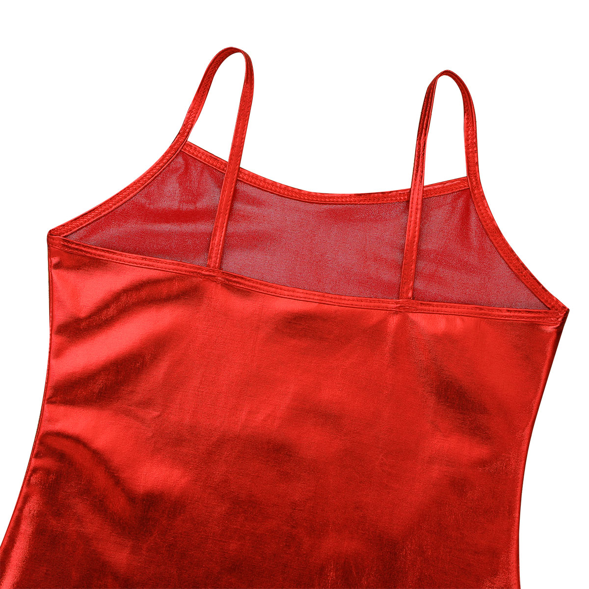 Kids Clothes Girls Shiny Metallic Camisole Tank Top Dance Costume Children Gymnastics Workout Stage Performance Clothing Tops